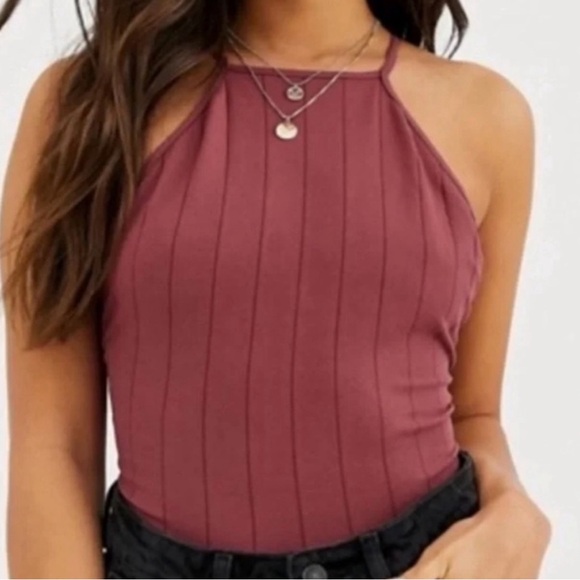 Free People Tops - NWT FREE PEOPLE Mauve/Wine Bodysuit M/L